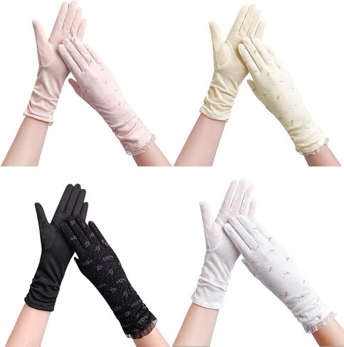 قفازات قيادة نسائية صيفية واقية من الشمس تعمل باللمس مضادة للانزلاق للأشعة فوق البنفسجية أثناء القيادة وركوب الخيل in Kuwait