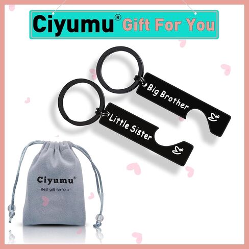 2PC لسلسلة المفاتيح هدية الأخ الأخت من الأخت أو الأخ هدية مجوهرات الأسرة هدية الأخوة للأخت الصغيرة الأخ الأكبر مطابقة سلسلة المفاتيح لهدايا الأخ الأكبر لهدايا الأخت الصغيرة هدية عيد ميلاد in Kuwait
