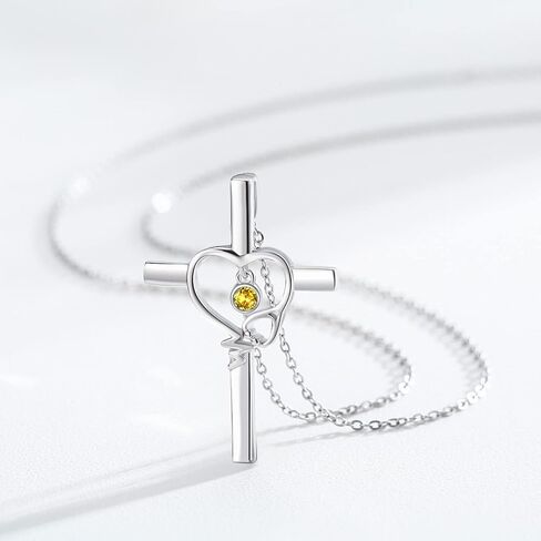 JUSTKIDSTOY Nurse Necklace Sterling Silver Birthstone Necklace Cross Pendant Necklace Stethoscope Heartbeat Jewelry Graduation Gifts for Doctor Nurse Medical Students in Saudi Arabia