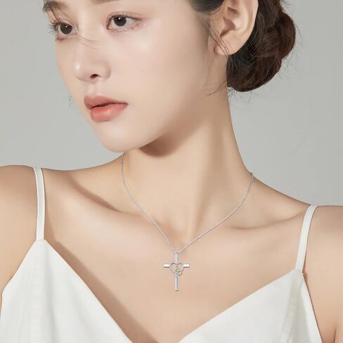 JUSTKIDSTOY Nurse Necklace Sterling Silver Birthstone Necklace Cross Pendant Necklace Stethoscope Heartbeat Jewelry Graduation Gifts for Doctor Nurse Medical Students in Saudi Arabia