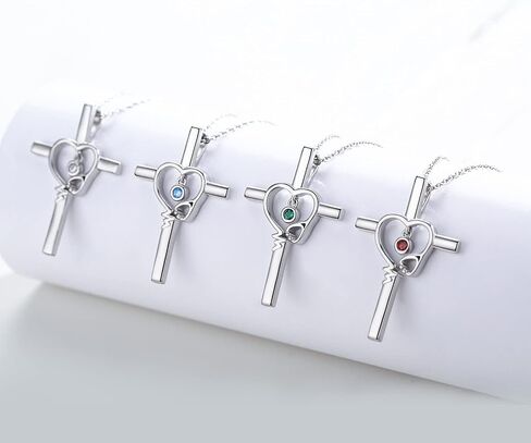 JUSTKIDSTOY Nurse Necklace Sterling Silver Birthstone Necklace Cross Pendant Necklace Stethoscope Heartbeat Jewelry Graduation Gifts for Doctor Nurse Medical Students in Saudi Arabia