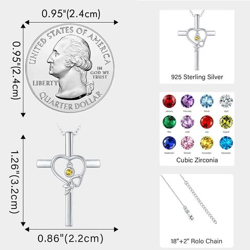 JUSTKIDSTOY Nurse Necklace Sterling Silver Birthstone Necklace Cross Pendant Necklace Stethoscope Heartbeat Jewelry Graduation Gifts for Doctor Nurse Medical Students in Saudi Arabia