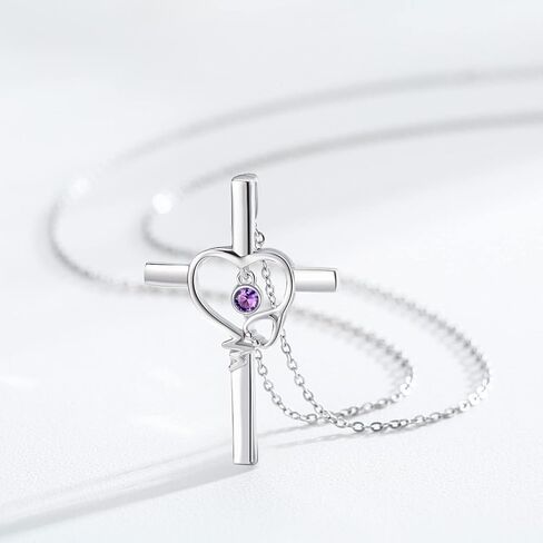 JUSTKIDSTOY Nurse Necklace Sterling Silver Birthstone Necklace Cross Pendant Necklace Stethoscope Heartbeat Jewelry Graduation Gifts for Doctor Nurse Medical Students in Saudi Arabia