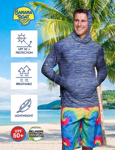 بانانا بوت تي شيرت رجالي طويل الاكمام بعامل حماية من الاشعة فوق البنفسجية 50+ مقاوم للماء | حماية من الاشعة فوق البنفسجية | مقاوم للرياح | جيد التهوية | تي شيرت اداء in Kuwait
