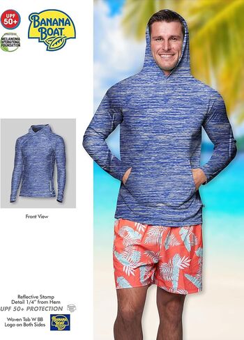 بانانا بوت تي شيرت رجالي طويل الاكمام بعامل حماية من الاشعة فوق البنفسجية 50+ مقاوم للماء | حماية من الاشعة فوق البنفسجية | مقاوم للرياح | جيد التهوية | تي شيرت اداء in Kuwait