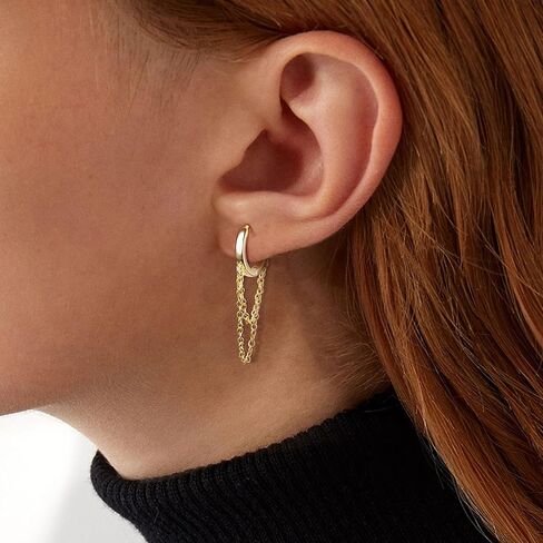IRONBOX 12Pairs 14K Gold Plated Huggie Hoop Studs Earrings Set for Women Small Dainty Minimalist Chain Earrings Cartilage Heart CZ Ball Earrings Sets for Multiple Piercing in Saudi Arabia