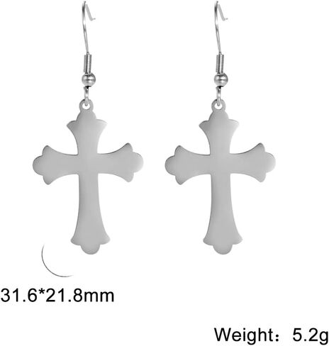 LIKGREAT Crucifix Cross Earrings Religious Jewelry Christian Gift Rounded Simple Faith Cross Dangle Earrings for Girls Women in Saudi Arabia
