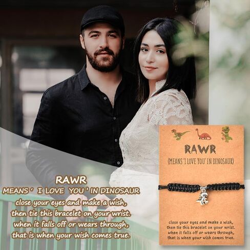 Rawr Dinosaur Bracelet Birthday Gifts for Daughter Sister Best Friend Bestie Gifts for Women BFF Christmas Gift for Granddaughter Niece Girlfriend I Love You Gifts for Her Graduation Friendship Gift in Saudi Arabia