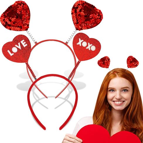 شريط راس على شكل قلب لعيد الحب للنساء من اكس او اكس او اكس او لتزيين حفلات عيد الحب والزفاف واعياد الميلاد من قطعتين in Kuwait