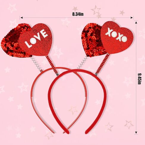 شريط راس على شكل قلب لعيد الحب للنساء من اكس او اكس او اكس او لتزيين حفلات عيد الحب والزفاف واعياد الميلاد من قطعتين in Kuwait