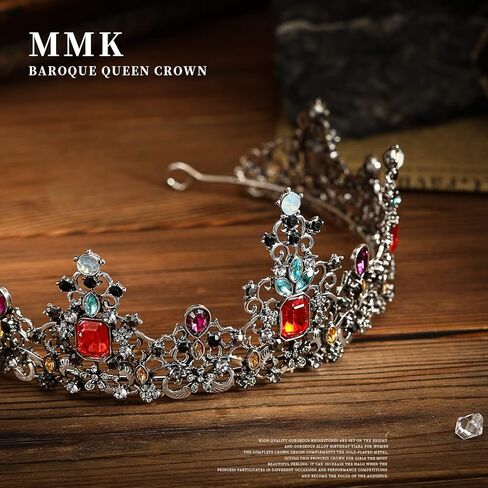 تيجان باروك عتيقة من MMK للنساء - تيجان وتاج للنساء - تاج الأميرة للفتيات للهالوين/الكريسماس/الحفلة الراقصة in Kuwait