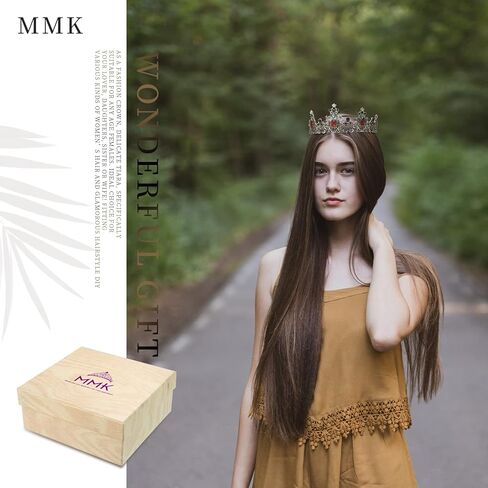 تيجان باروك عتيقة من MMK للنساء - تيجان وتاج للنساء - تاج الأميرة للفتيات للهالوين/الكريسماس/الحفلة الراقصة in Kuwait