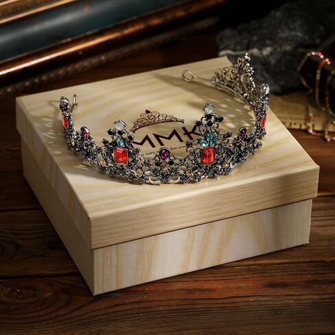 تيجان باروك عتيقة من MMK للنساء - تيجان وتاج للنساء - تاج الأميرة للفتيات للهالوين/الكريسماس/الحفلة الراقصة in Kuwait