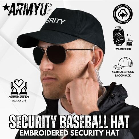 Security Baseball Hat | Embroidered Security Hat for Security Guard Uniform Officer Bouncer Bodyguard Cap for Men & Women in Kuwait