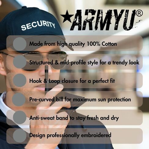 Security Baseball Hat | Embroidered Security Hat for Security Guard Uniform Officer Bouncer Bodyguard Cap for Men & Women in Kuwait