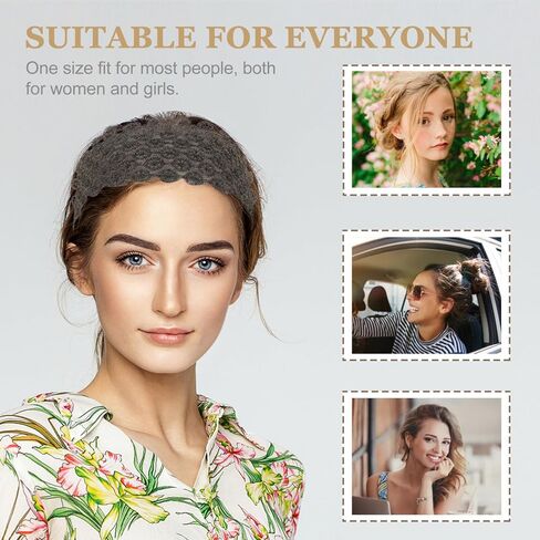 مينكسي 8 قطع من شريط راس مزين بالدانتيل، عصابات راس بيضاء للنساء، شريط راس مرن لطيف للنساء، شريط راس عريض من الدانتيل، شريط راس مطاطي انيق in Kuwait