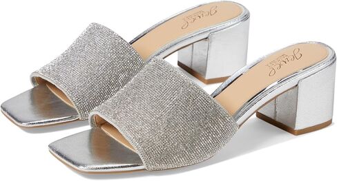 Jewel Badgley Mischka Harlyn Block Heeled Mules with Crystal Vamp in Saudi Arabia
