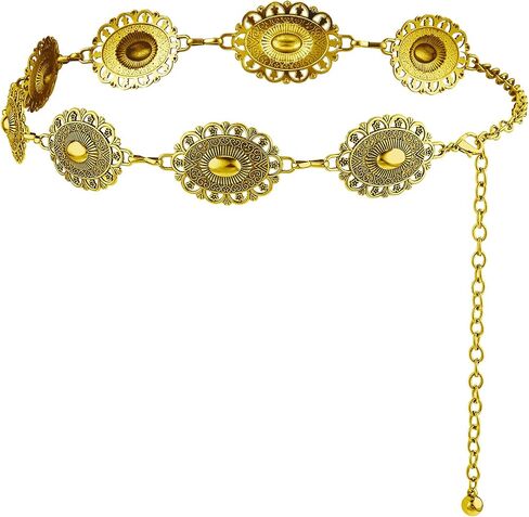 Western Chain Belt for Women, Country Concert Outfits Belts Cowgirl Waist Links Belt Adjustable Metal Concho Belt in Saudi Arabia