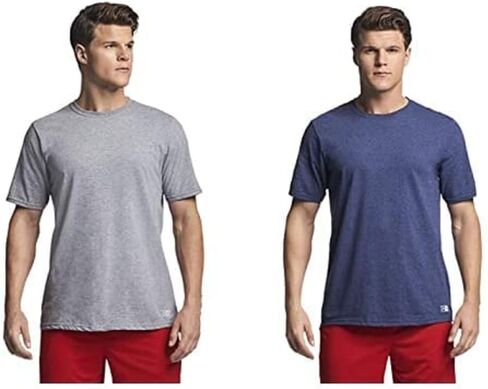 Russell Athletic mens Performance Cotton Short Sleeve T-Shirt, Oxford/ Vintage Heather Navy, 3XL in Saudi Arabia