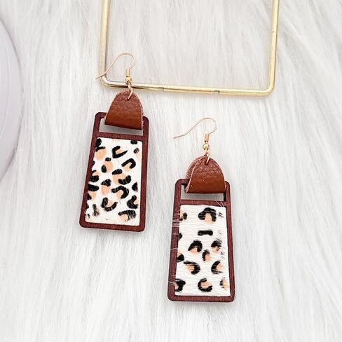 بوهيميا قبعات رعاة البقر الغربية أقراط البقر ليوبارد طباعة الجلود الخشب استرخى إسقاط أقراط راعية البقر خفيفة الوزن للنساء مجوهرات للبنات هدية in Kuwait