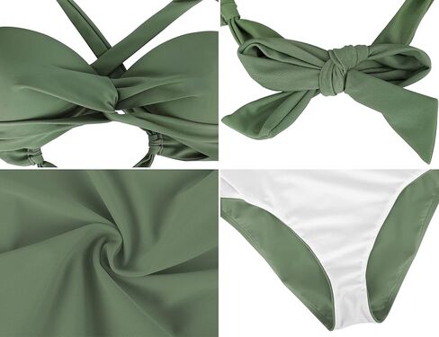 ارتفع الساحلية المرأة بيكيني المايوه تويست الجبهة ملابس السباحة Crossback مثير عالية مخصر قطعتين ثوب السباحة in Kuwait