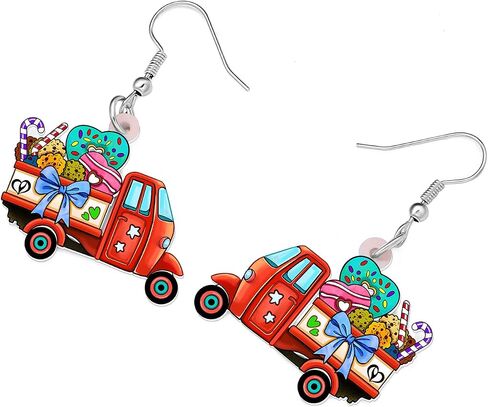 LONYOO Acrylic Novelty Dessert Car Truck Earrings Dangle Drop Sweet Foods Jewelry Ice Cream Gifts for Women Girls Charms in Kuwait