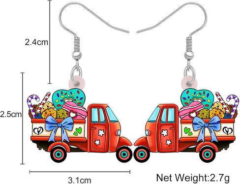 LONYOO Acrylic Novelty Dessert Car Truck Earrings Dangle Drop Sweet Foods Jewelry Ice Cream Gifts for Women Girls Charms in Kuwait