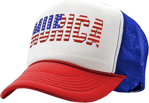 Mean Gear - Murica - Fourth of July USA America Patriot - Vintage Retro Style Trucker Cap Hat in Saudi Arabia