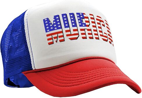 Mean Gear - Murica - Fourth of July USA America Patriot - Vintage Retro Style Trucker Cap Hat in Saudi Arabia