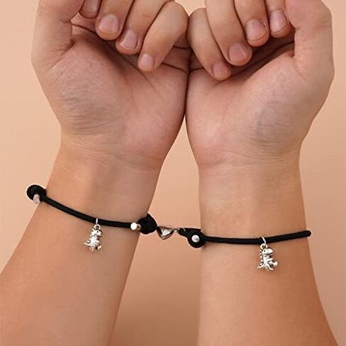 COLORFUL BLING Dinosaur Couple Bracelets Mutual Attraction Couple Bracelet Long Distance Relationship Friendship Matching Bracelets for Women Girls Best Friends in Saudi Arabia