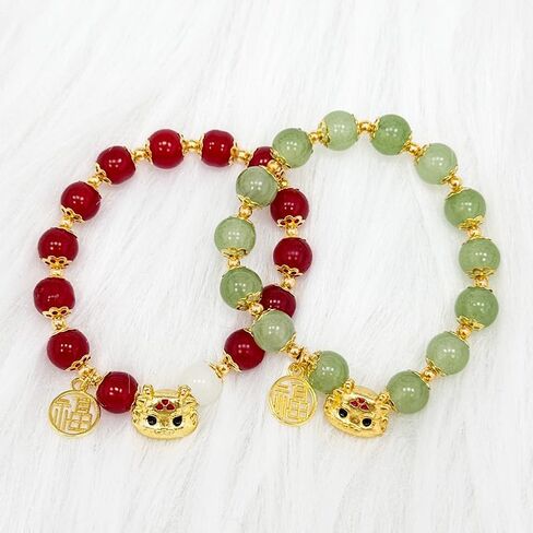 2024 السنة الصينية الجديدة زودياك التنين أساور الحيوان التنين الأحمر مطرز جيد محظوظ لطيف للنساء الرجال مهرجان الربيع السنة الجديدة مجوهرات هدية in Kuwait