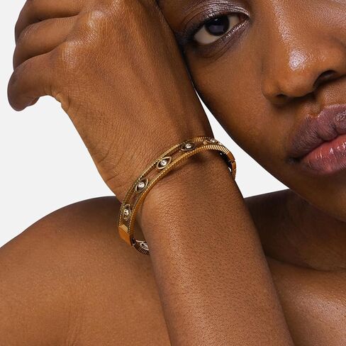 hotoo Evil Eye Bracelets Gold Bracelet for Women Stack Cuff Bangle Bracelet Christmas Gifts Jewelry in Kuwait