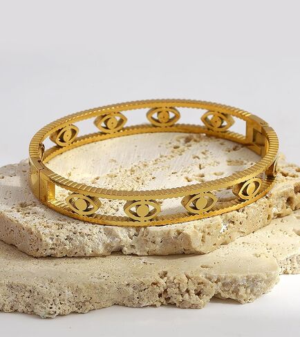 hotoo Evil Eye Bracelets Gold Bracelet for Women Stack Cuff Bangle Bracelet Christmas Gifts Jewelry in Kuwait