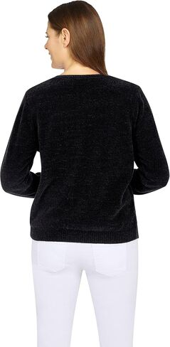 Alfred Dunner Womens Chenille Cable Stitch Sweater in Kuwait