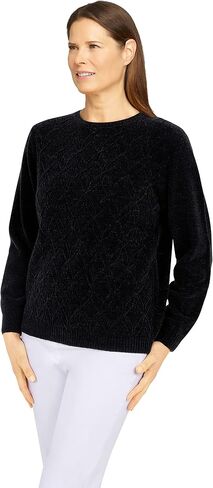 Alfred Dunner Womens Chenille Cable Stitch Sweater in Kuwait