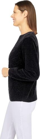 Alfred Dunner Womens Chenille Cable Stitch Sweater in Kuwait
