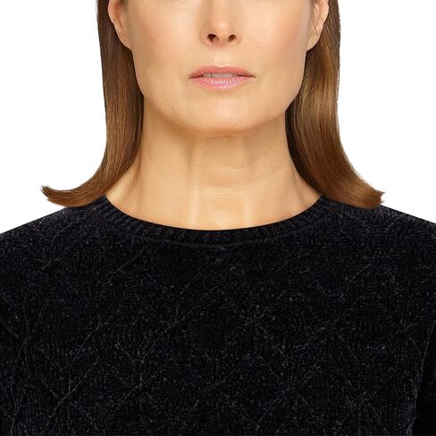 Alfred Dunner Womens Chenille Cable Stitch Sweater in Kuwait