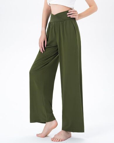 Kivdol 3Pack Women's Wide Leg Casual Loose Pants Yoga Sweatpants Comfy Crossover High Waisted Lounge Pajama Flowy Pants with Pockets in Saudi Arabia