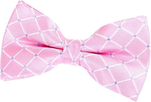 Retreez Dots and Check Pattern Woven Pre-tied Bow Tie (5") in Saudi Arabia