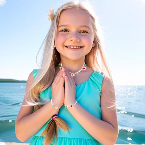 PinkSheep زهرة القلائد أساور للفتيات في سن المراهقة Preppy مجوهرات المختنق القلائد سوار للمرأة القلائد لطيف مطرز قلادة أساور in Kuwait