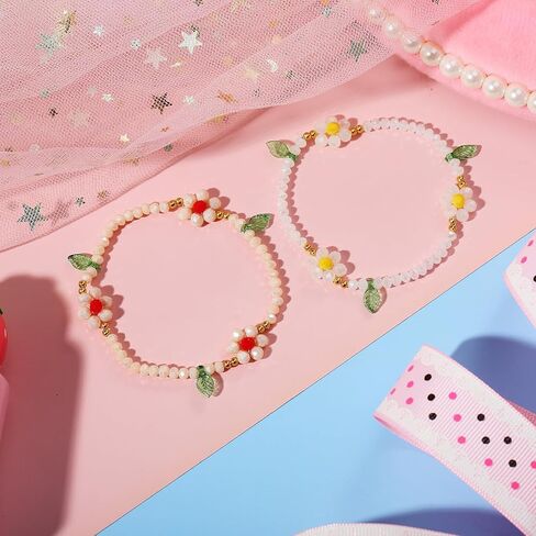 PinkSheep زهرة القلائد أساور للفتيات في سن المراهقة Preppy مجوهرات المختنق القلائد سوار للمرأة القلائد لطيف مطرز قلادة أساور in Kuwait