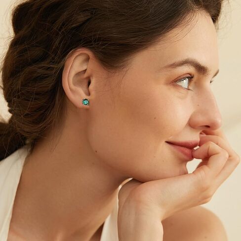 alissl أقراط للنساء في سن المراهقة، 925 الفضة الاسترليني جوهرة الحب جولة أقراط الذكرى عيد ميلاد عيد الميلاد مجوهرات هدايا للنساء زوجة بناتها in Kuwait