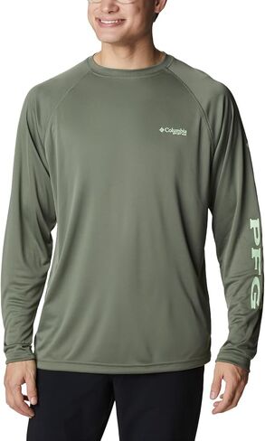 Columbia Men's Terminal Tackle Long Sleeve Shirt, Cypress/Key West Logo, Small in Saudi Arabia