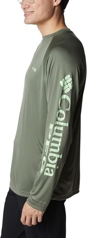 Columbia Men's Terminal Tackle Long Sleeve Shirt, Cypress/Key West Logo, Small in Saudi Arabia