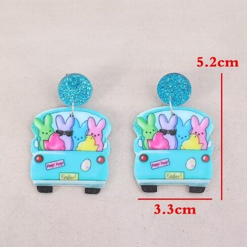 عيد الفصح تتدلى الأقراط الملونة لطيف مضحك الاكريليك الأرنب سيارة استرخى الأقراط الأزياء للنساء الفتيات عطلة مجوهرات هدية in Kuwait