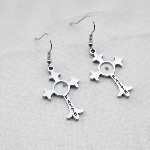 DGHJ الإيمان الصليب قلادة بذور الخردل قلادة القرط هدية المسيحية مجوهرات ملهمة الدينية للنساء الفتيات in Kuwait