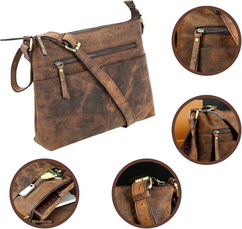 Leather Crossbody Bags for Women | Genuine Leather Crossbody Shoulder Messenger Bag for Women in Saudi Arabia