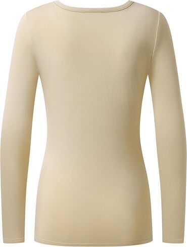 OThread & Co. Women's Long Sleeve T-Shirt Comfy V-Neck Shirts Basic Stretch Layer in Kuwait