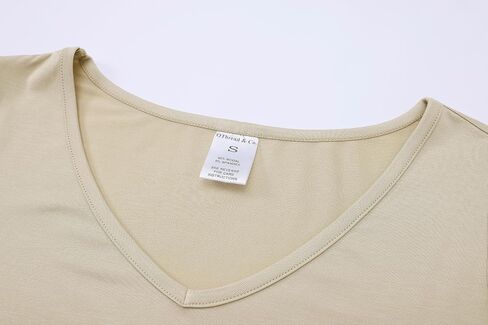 OThread & Co. Women's Long Sleeve T-Shirt Comfy V-Neck Shirts Basic Stretch Layer in Kuwait