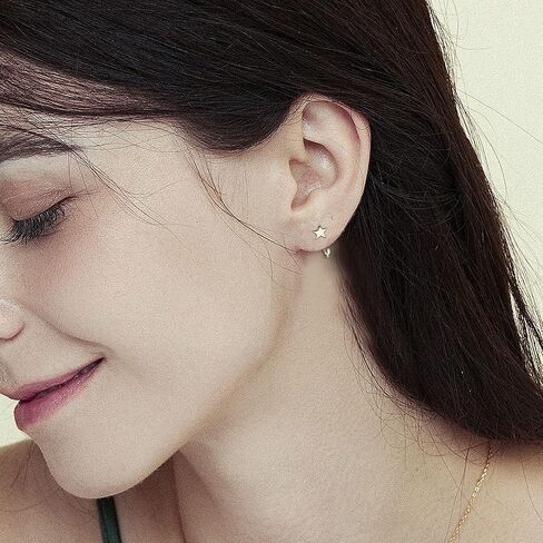 dochais 925 الفضة الاسترليني هوب الأقراط للنساء هوجي نصف الأطواق الأقراط الكرة، بار، نجمة، القمر هوجي هوب الأقراط الصغيرة هيبوالرجينيك الأقراط الصغيرة نصف الأطواق الغضروف ثقب الأقراط in Kuwait